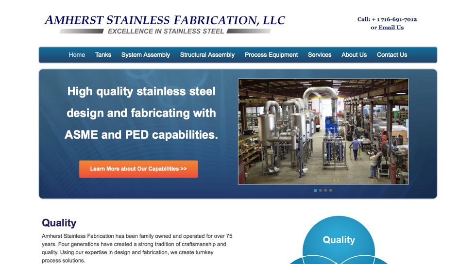 Scrappbox Rochester Web Design and Development - Amherst Stainless Fabrication